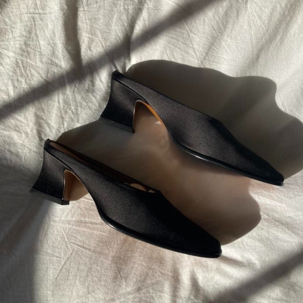 By Far Kim Satin Mules